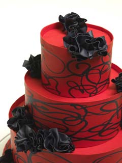 red and black wedding cake